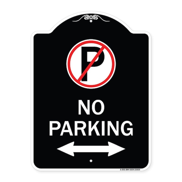 Signmission No Parking Heavy-Gauge Aluminum Architectural Sign, 24" x 18", BW-1824-23819 A-DES-BW-1824-23819 - main